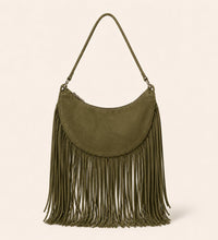 The Oskan Fringe Bag in Earth Green