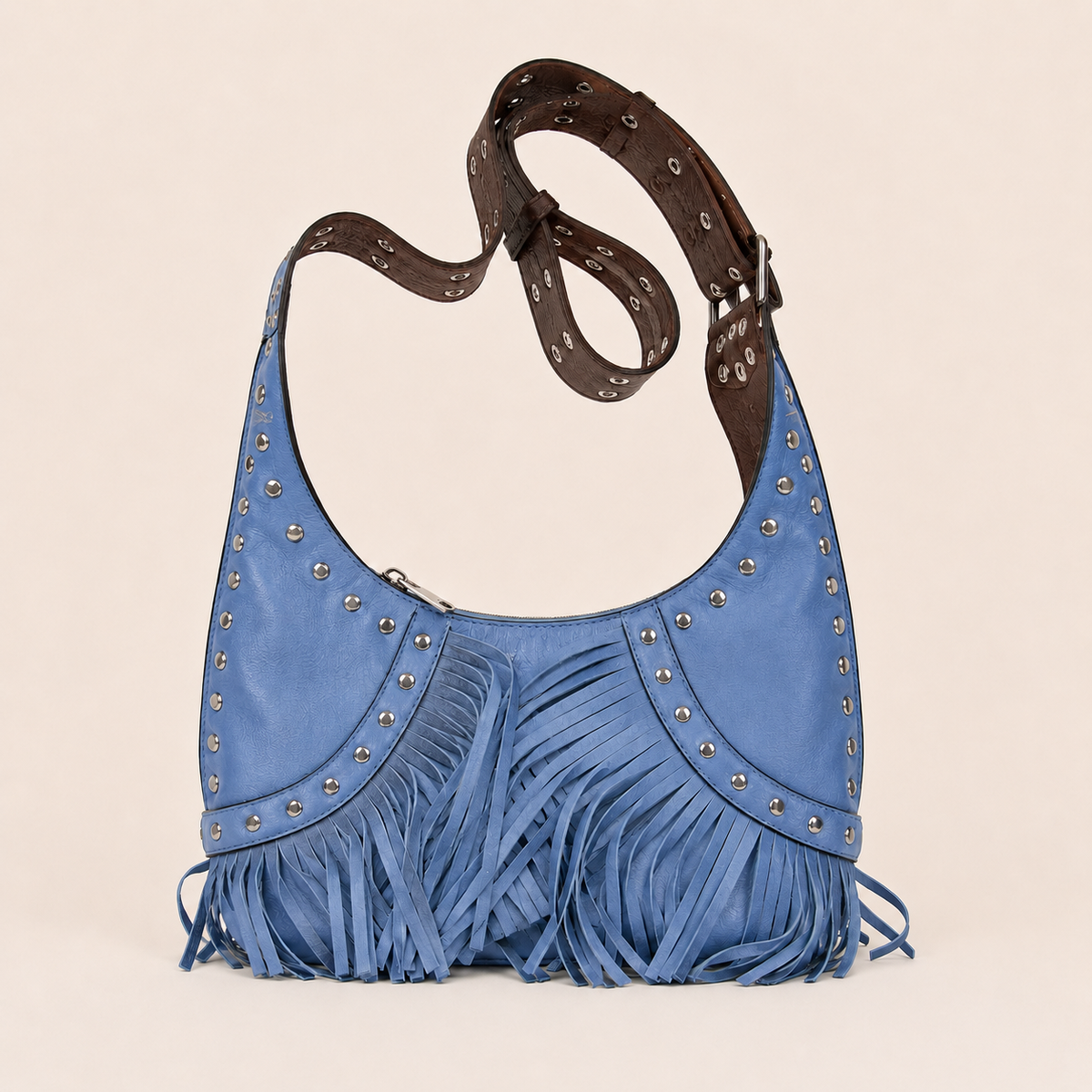 The Ida Blue Fringe Bag