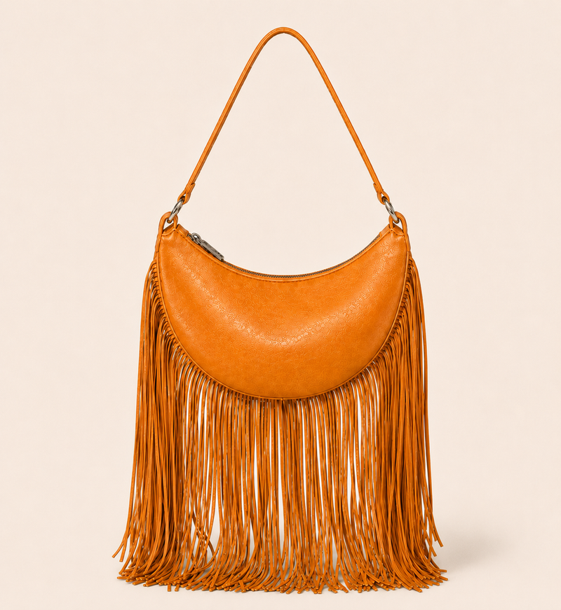 The Oskan fringe Bag in Orange