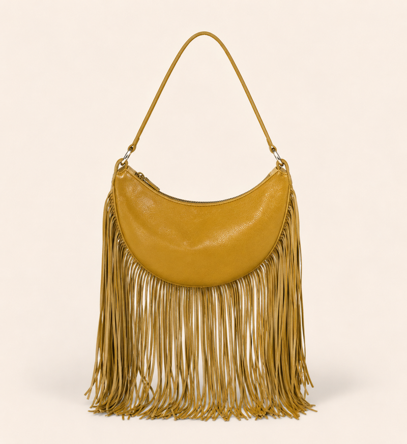 The Oskan Fringe Bag in Yellow