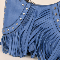 The Ida Blue Fringe Bag