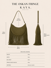 The Oskan Fringe Bag in Earth Green