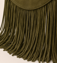 The Oskan Fringe Bag in Earth Green