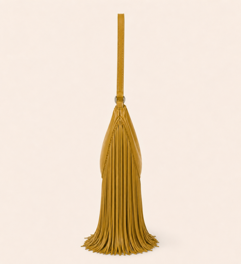 The Oskan Fringe Bag in Yellow
