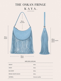 The Oskan Fringe Bag in Blue