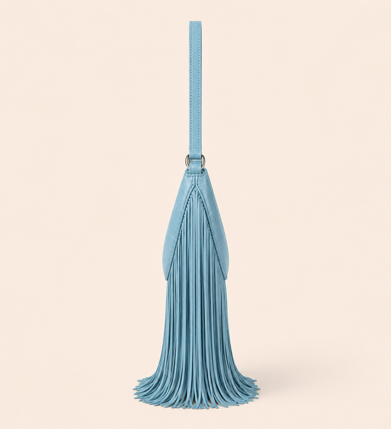 The Oskan Fringe Bag in Blue