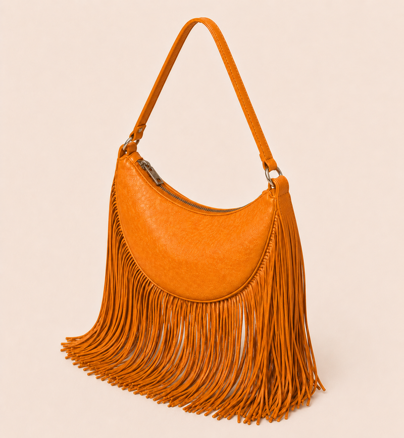 The Oskan fringe Bag in Orange