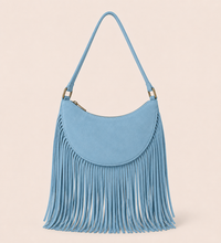 The Oskan Fringe Bag in Blue