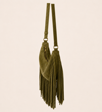 The Oskan Fringe Bag in Earth Green