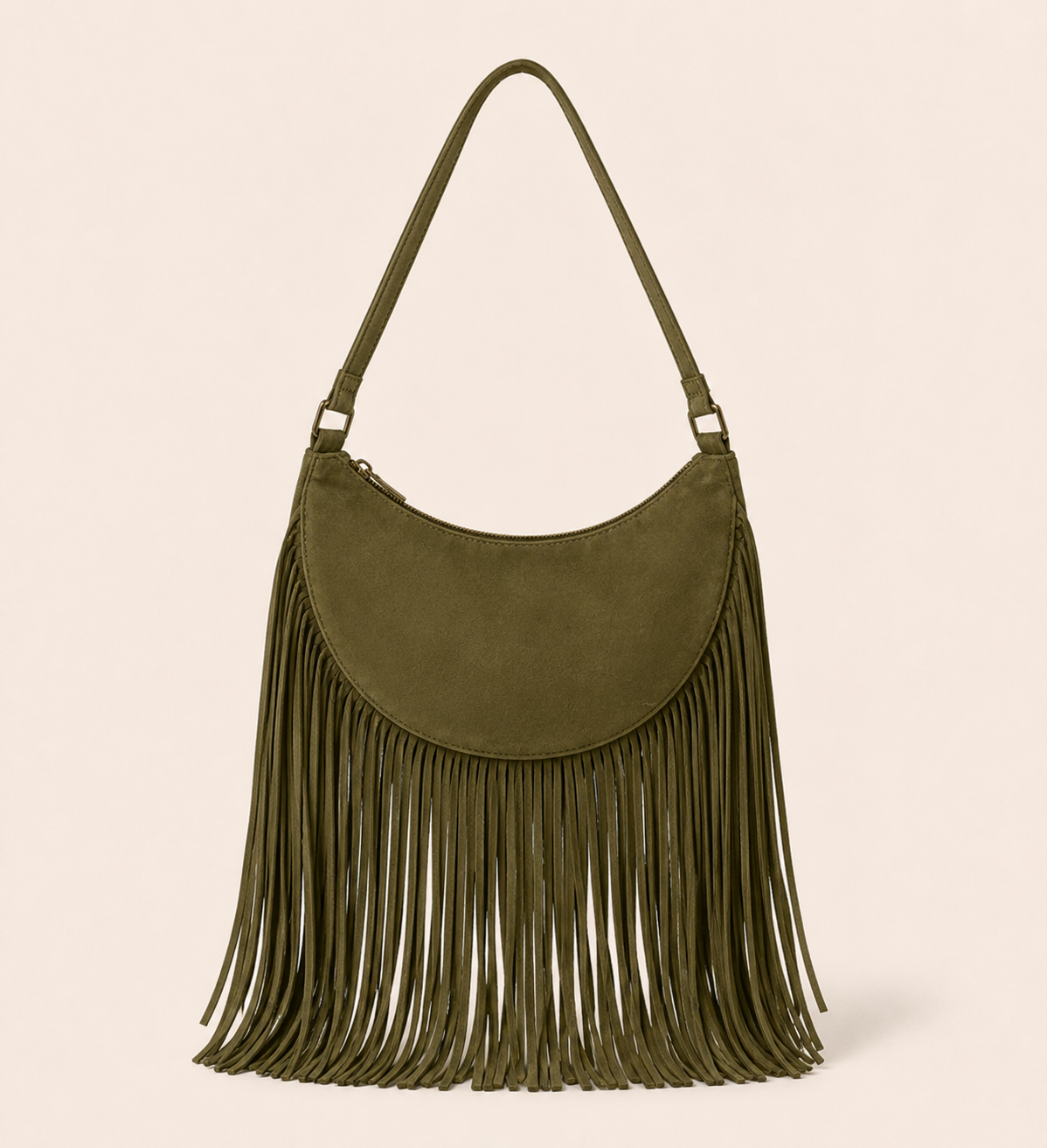 The Oskan Fringe Bag in Earth Green
