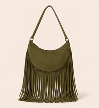 The Oskan Fringe Bag in Earth Green