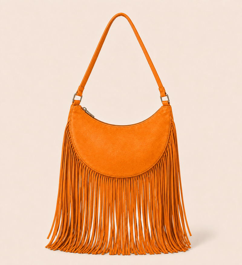 The Oskan fringe Bag in Orange