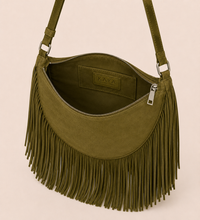 The Oskan Fringe Bag in Earth Green