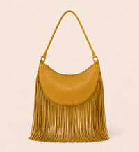 The Oskan Fringe Bag in Mustard