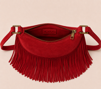 The Oskan Fringe Bag in Rouge