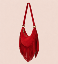 The Oskan Fringe Bag in Rouge