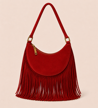 The Oskan Fringe Bag in Rouge