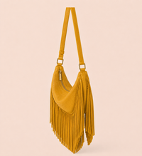 The Oskan Fringe Bag in Mustard